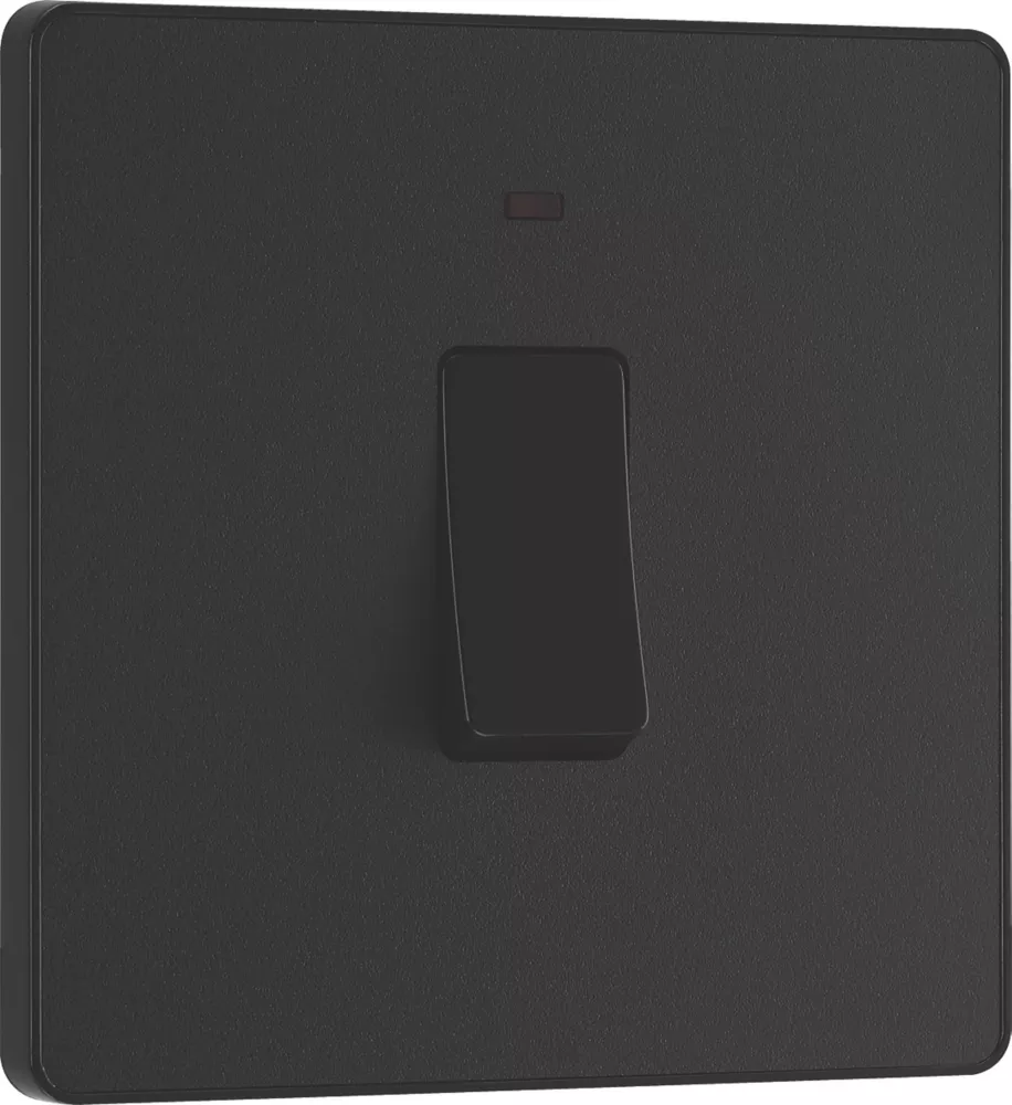 British General Evolve 20A 1-Gang DP Control Switch Matt Black With LED With Black Inserts - Image 2