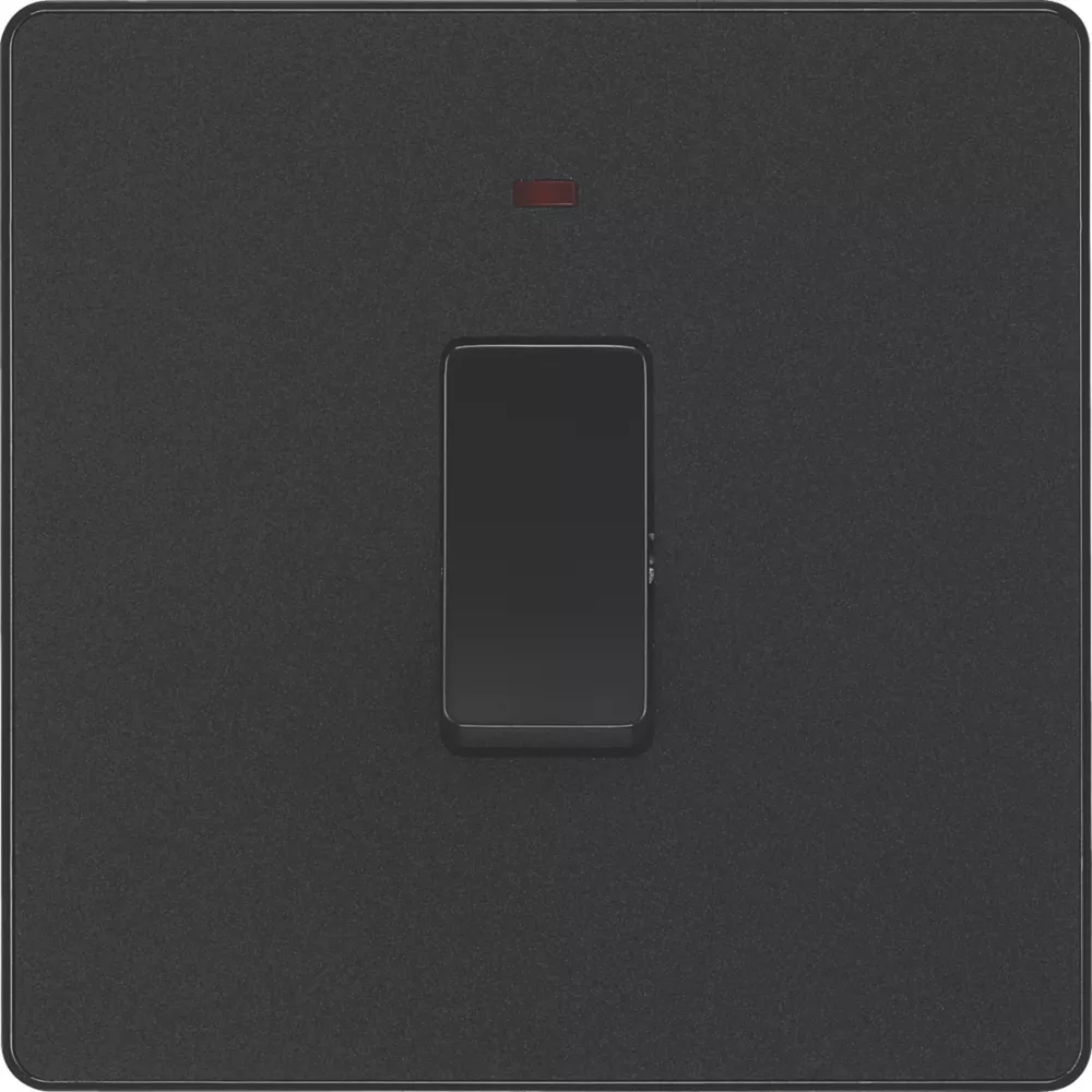 British General Evolve 20A 1-Gang DP Control Switch Matt Black With LED With Black Inserts - Image 3