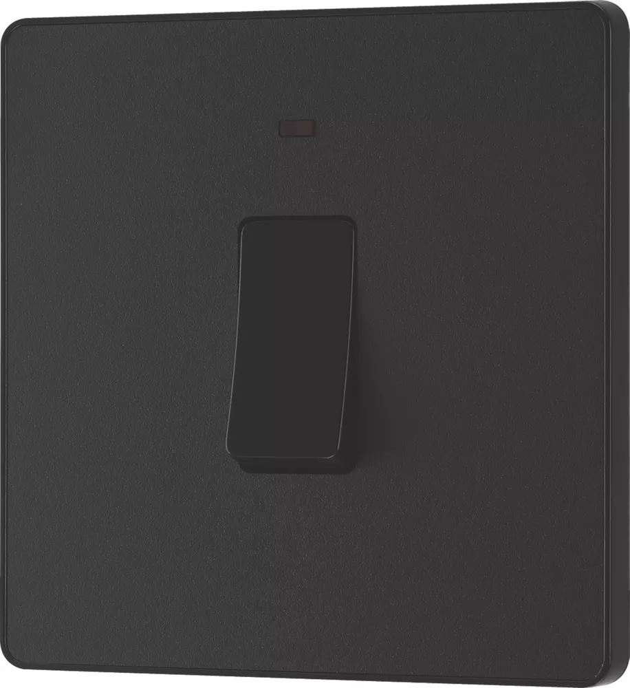 British General Evolve 20A 1-Gang DP Control Switch Matt Black With LED With Black Inserts - Image 4