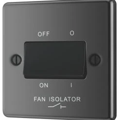 LAP 10AX 1-Gang 3-Pole Fan Isolator Switch Black Nickel With Black Inserts