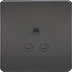 Knightsbridge SF5AMB 5A 1-Gang Unswitched Socket Matt Black With Black Inserts