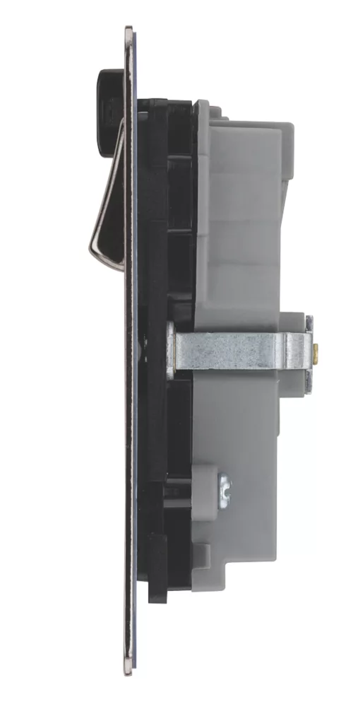 LAP 13A 2-Gang SP Switched Wi-Fi Extender Socket + 2.1A 1-Outlet Type A USB Charger Black Nickel With Black Inserts - Image 3