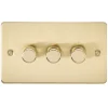 Knightsbridge FP2183BB 3-Gang 2-Way LED Dimmer Switch Brushed Brass