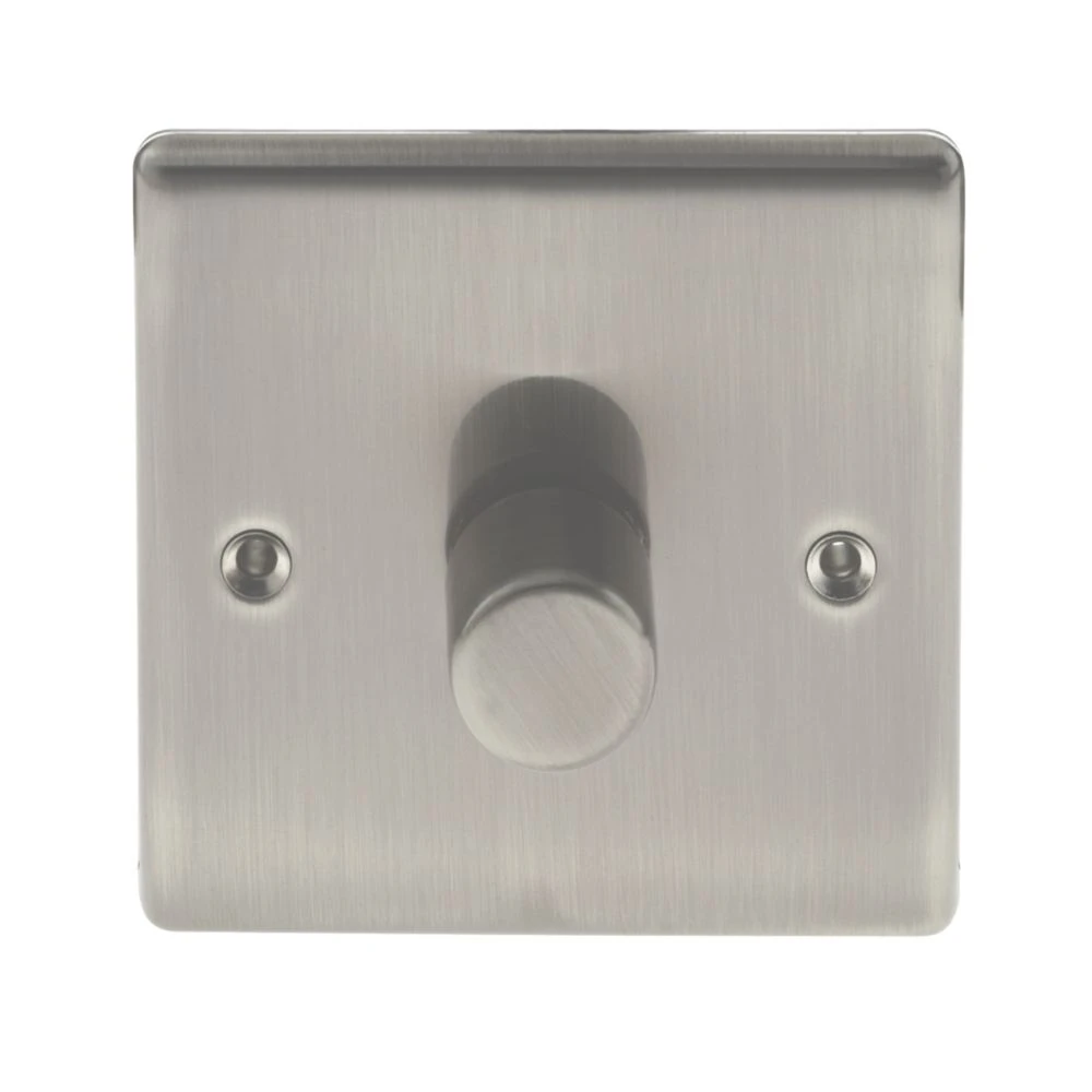 British General Nexus Metal 1-Gang 2-Way LED Dimmer Switch Brushed Iridium - Image 2