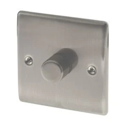 British General Nexus Metal 1-Gang 2-Way LED Dimmer Switch Brushed Iridium