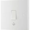 British General 900 Series 10A 1-Gang 1-Way Retractive Bell Push Switch White