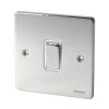 Schneider Electric Ultimate Low Profile 16AX 1-Gang Intermediate Switch Polished Chrome With White Inserts