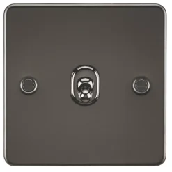 Knightsbridge FP12TOGGM 10AX 1-Gang Intermediate Switch Gunmetal With Colour-Matched Inserts