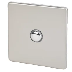 Varilight 6AX 1-Gang 2-Way Light Switch Satin Chrome
