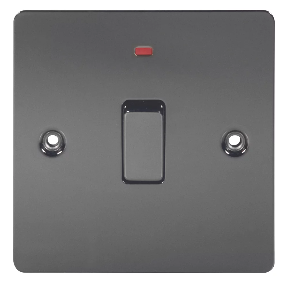 LAP 20A 1-Gang DP Control Switch Black Nickel With Neon With Black Inserts - Image 2