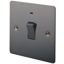LAP 20A 1-Gang DP Control Switch Black Nickel With Neon With Black Inserts