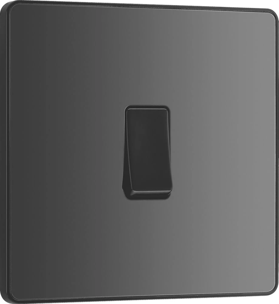 British General Evolve 20 A 16AX 1-Gang 2-Way Light Switch Black With Black Inserts - Image 2