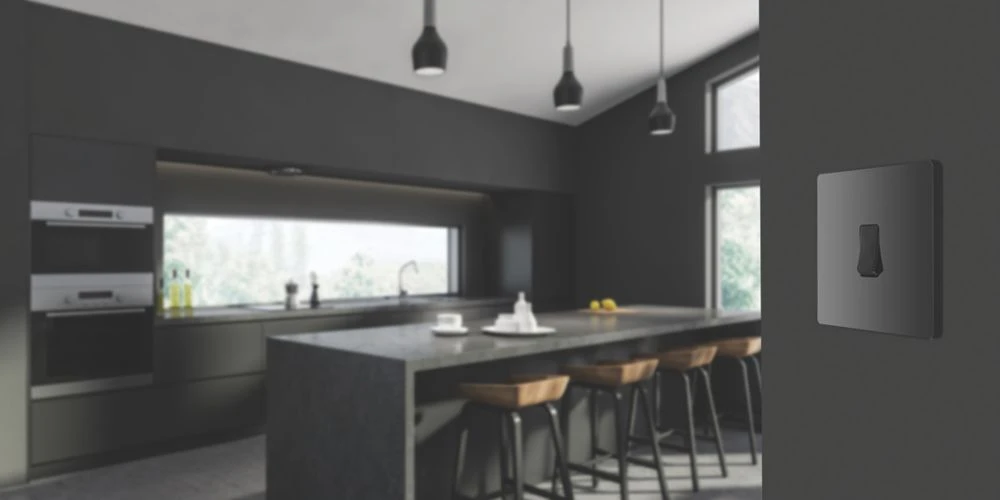 British General Evolve 20 A 16AX 1-Gang 2-Way Light Switch Black With Black Inserts - Image 7