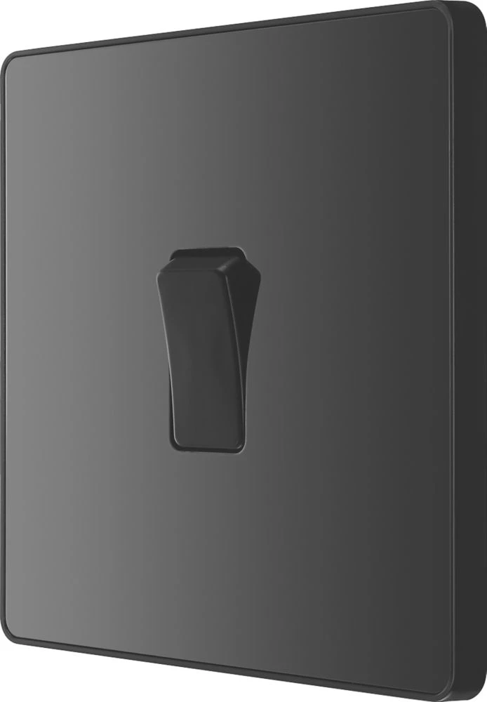 British General Evolve 20 A 16AX 1-Gang 2-Way Light Switch Black With Black Inserts