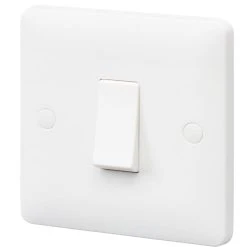 MK Base 10AX 1-Gang 2-Way Light Switch White