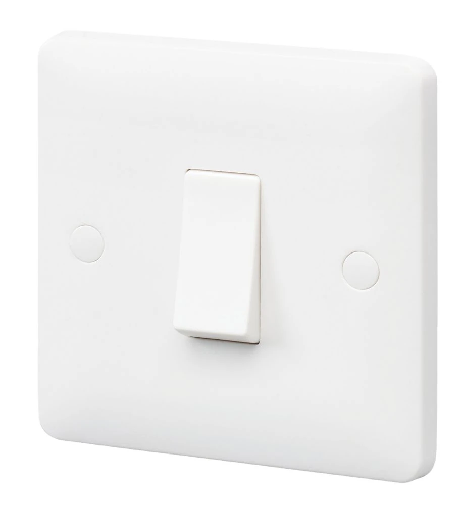 MK Base 10AX 1-Gang 2-Way Light Switch White