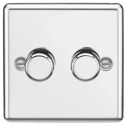 Knightsbridge CL2182PC 2-Gang 2-Way LED Dimmer Switch Polished Chrome