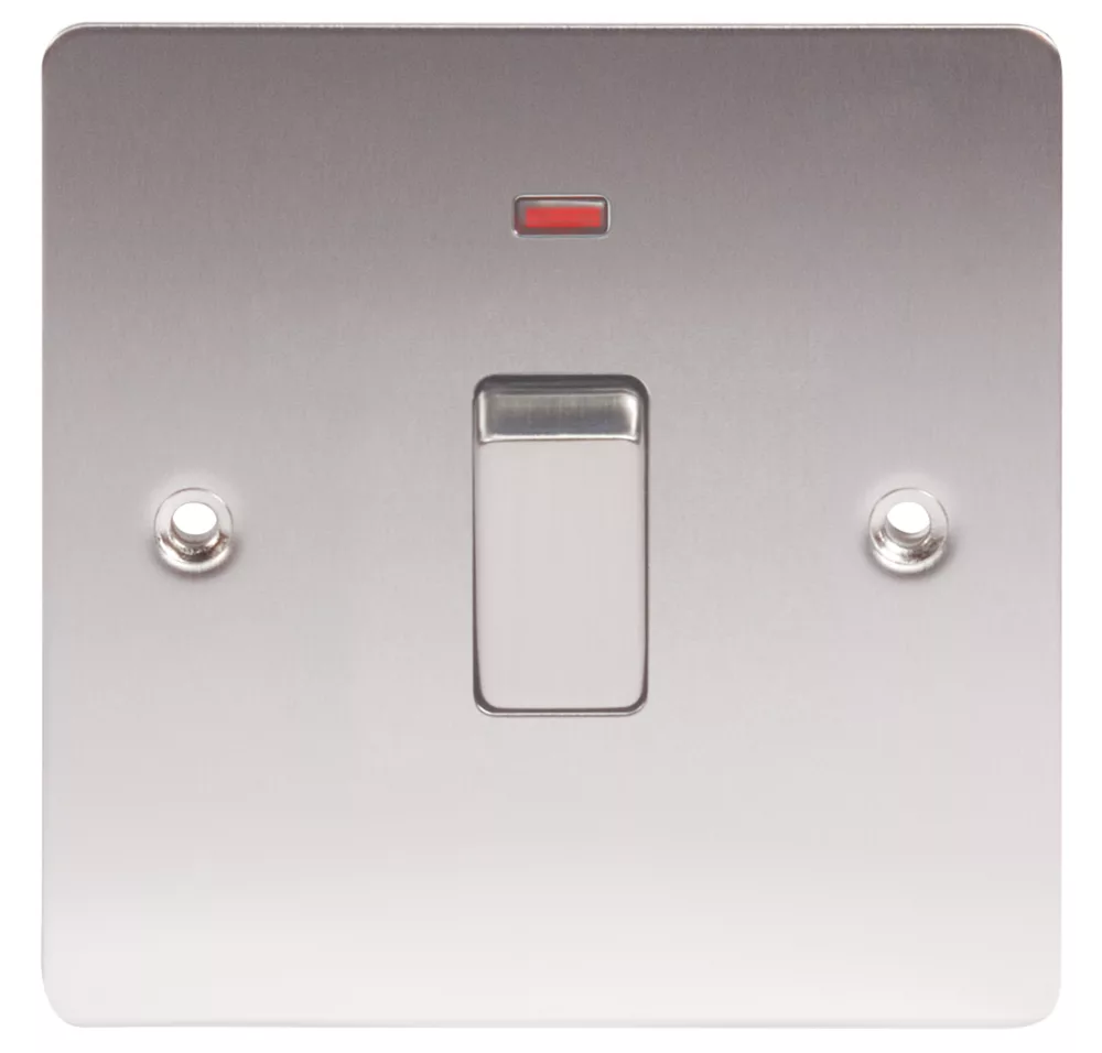 LAP 20A 1-Gang DP Control Switch Brushed Stainless Steel With Neon - Image 2