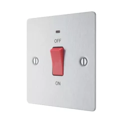 LAP 45A 1-Gang DP Cooker Switch Brushed Stainless Steel With LED