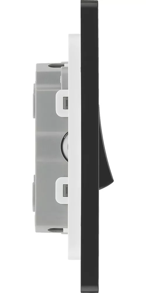 British General Evolve 20 A 16AX 3-Gang 2-Way Light Switch Grey With Black Inserts - Image 6