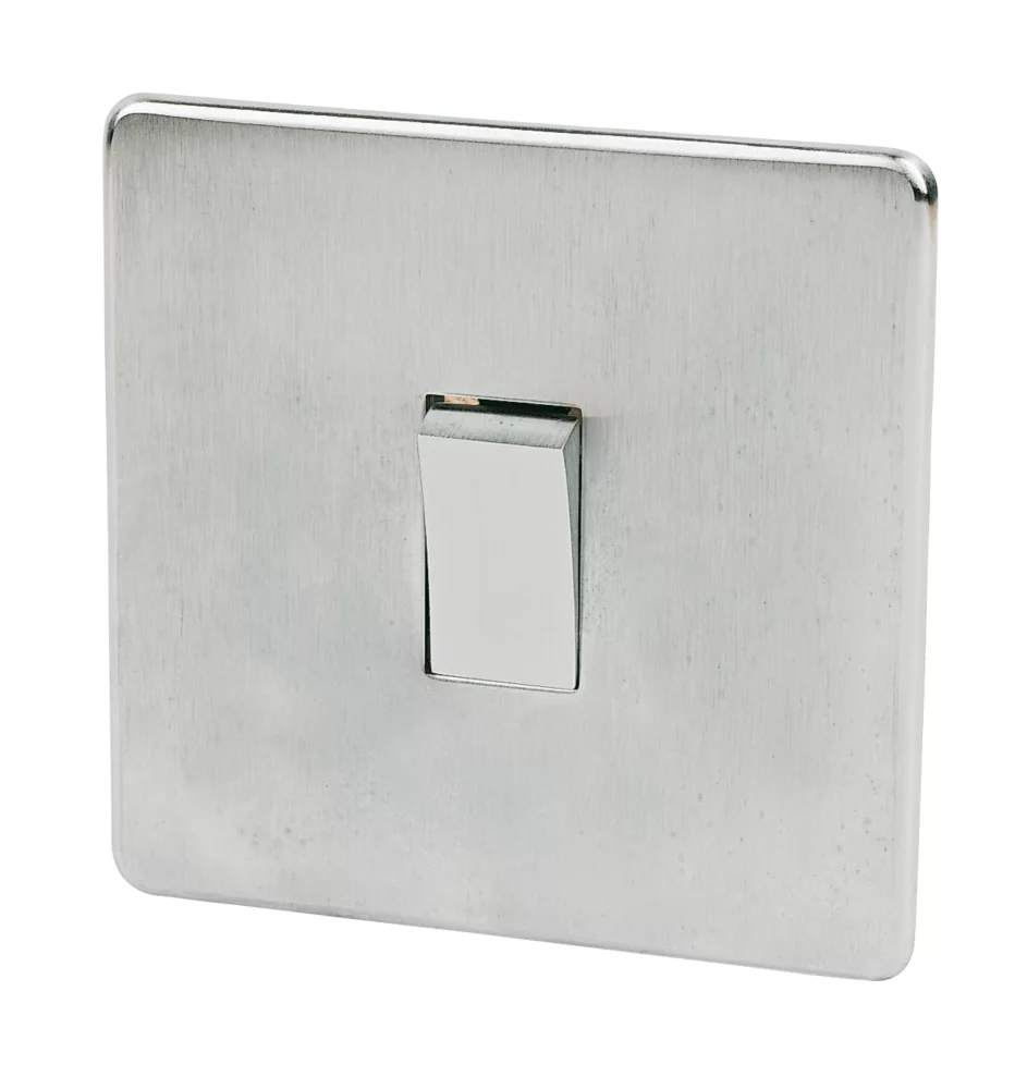 Crabtree Platinum 10AX 1-Gang 2-Way Light Switch Satin Chrome