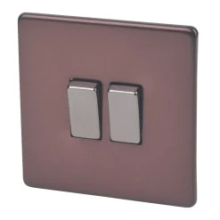 Varilight 10AX 2-Gang 2-Way Light Switch Mocha