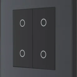 British General Evolve 2-Gang 2-Way LED Double Secondary Touch Trailing Edge Dimmer Switch Grey With Black Inserts