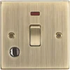 Knightsbridge CS834FAB 20A 1-Gang DP Control Switch & Flex Outlet Antique Brass With LED