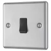 LAP 10AX 1-Gang Intermediate Switch Brushed Stainless Steel With Black Inserts