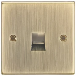 Knightsbridge CS74AB Slave Telephone Socket Antique Brass