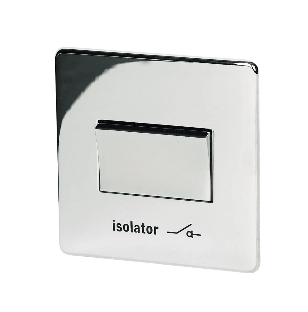 Crabtree Platinum 6A 1-Gang 3-Pole Fan Isolator Switch Polished Chrome