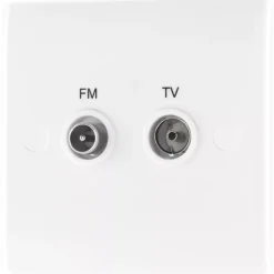 British General 800 Series 1-Gang Coaxial TV / FM Socket White