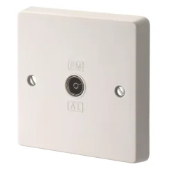 Crabtree Capital 1-Gang Coaxial TV / FM Socket White