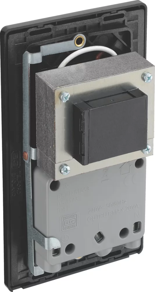 British General Evolve 2-Gang Dual Voltage Shaver Socket 115/240V Copper With Black Inserts - Image 5