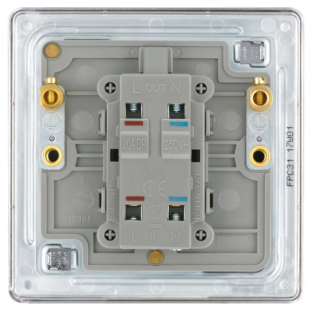 LAP 20A 1-Gang DP Boiler Switch Polished Chrome With LED - Image 4