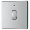 LAP 20A 1-Gang DP Boiler Switch Polished Chrome With LED