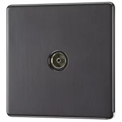 LAP 1-Gang Coaxial TV Socket Slate Grey