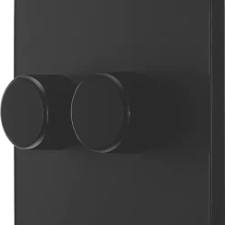 British General Evolve 2-Gang 2-Way LED Trailing Edge Double Push Dimmer With Rotary Control Matt Black With Black Inserts