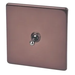 Varilight 10AX 1-Gang 2-Way Toggle Switch Mocha