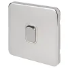 Schneider Electric Lisse Deco 10AX 1-Gang 2-Way Light Switch Polished Chrome With White Inserts
