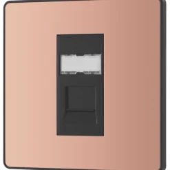 British General Evolve RJ45 Ethernet Socket Copper With Black Inserts