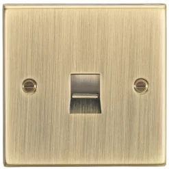 Knightsbridge CS73AB Master Telephone Socket Antique Brass