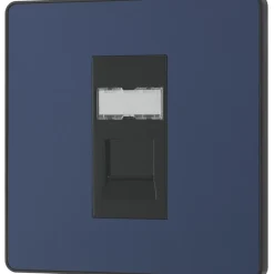British General Evolve RJ45 Ethernet Socket Blue With Black Inserts