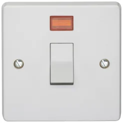 Crabtree Capital 20A 1-Gang DP Control Switch White With Neon