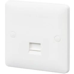 MK Base Master Telephone Socket White With White Inserts