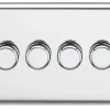 Knightsbridge CL2184PC 4-Gang 2-Way LED Dimmer Switch Polished Chrome