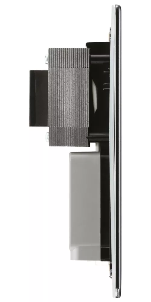 LAP 2-Gang Dual Voltage Shaver Socket 115 / 230V Slate Grey With Black Inserts - Image 3