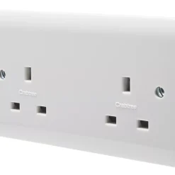 Crabtree Instinct 13A 2-Gang Unswitched Socket White