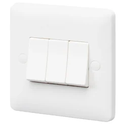 MK Base 10AX 3-Gang 2-Way Light Switch White