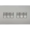 Knightsbridge SF4200BC 10AX 6-Gang 2-Way Light Switch Brushed Chrome